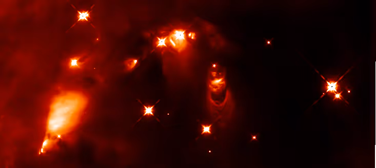 Background image: OMC2/3 region